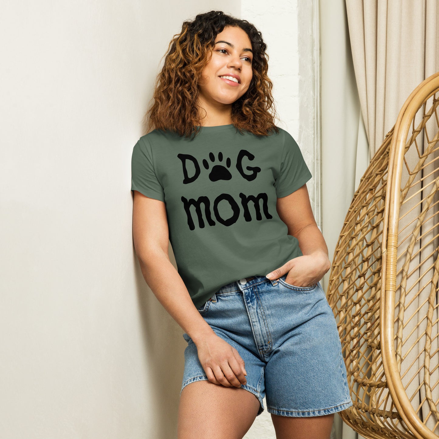 Dog Mom, Women’s high-waisted t-shirt